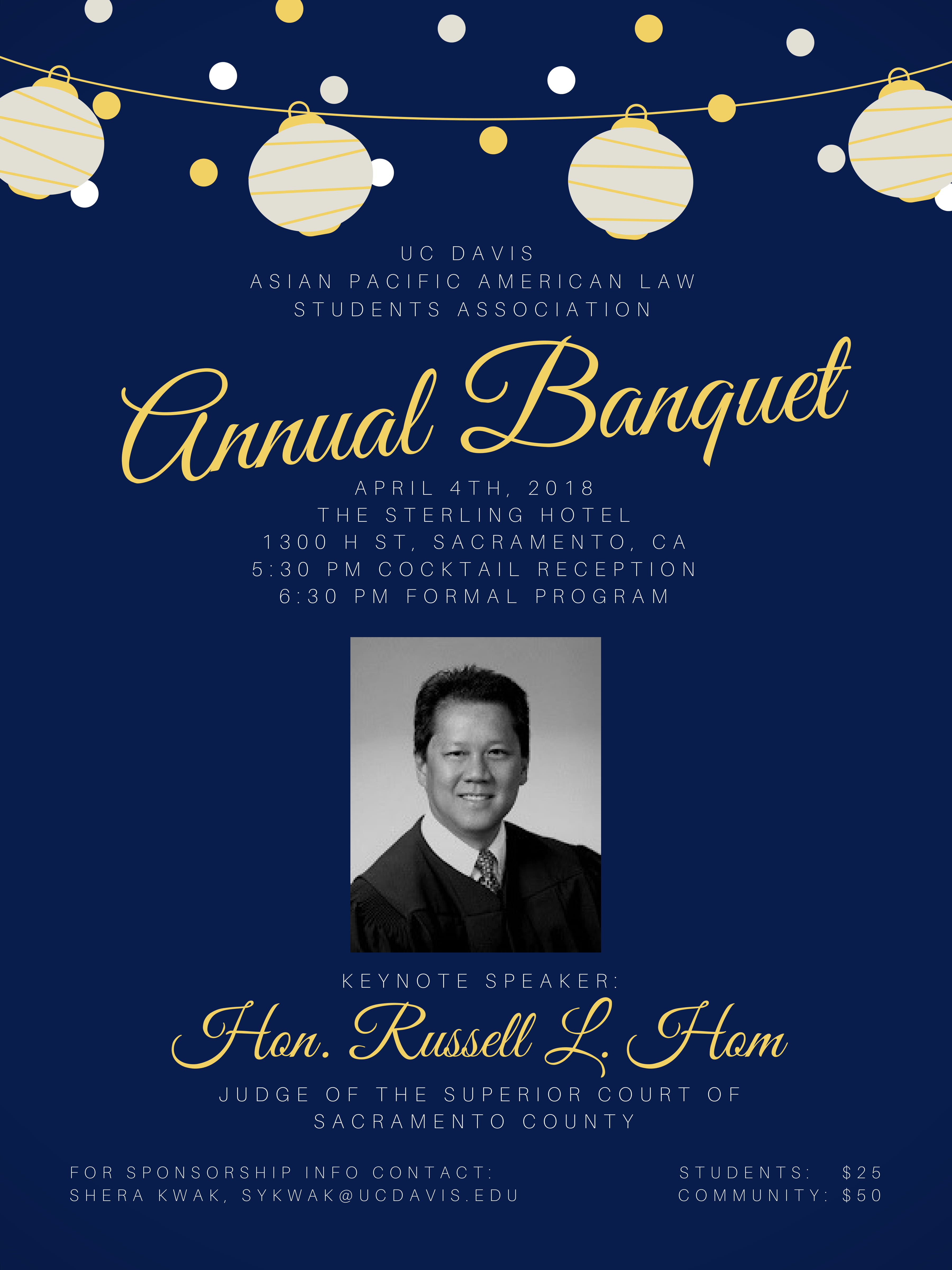 Flyer for the Annual APALSA Banquet