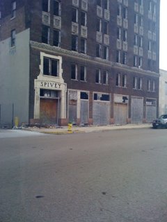 Boarded up building