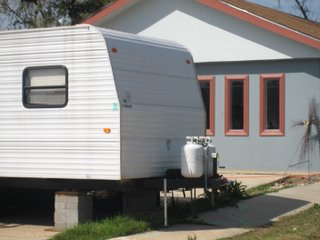 Trailer in front of house