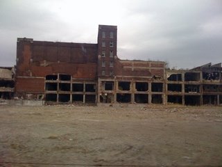 Decaying building with walls missing